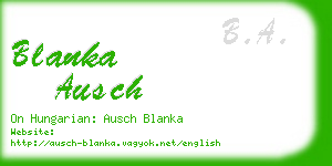 blanka ausch business card